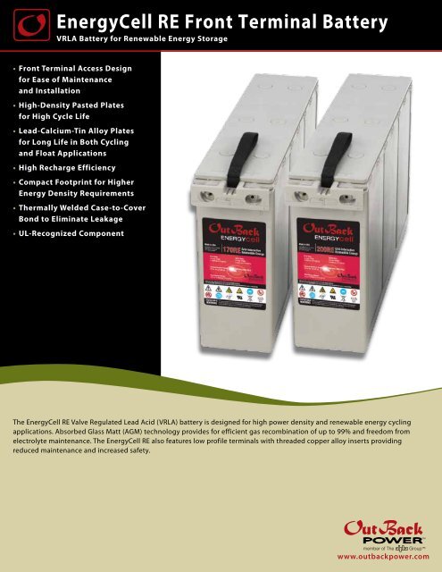 EnergyCell RE Front Terminal Battery - OutBack Power Systems