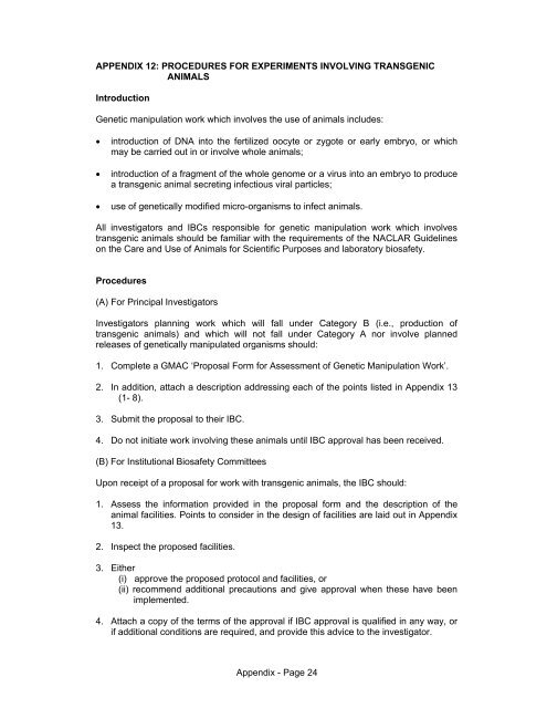 Biosafety Guidelines For Research On Genetically Modified ...