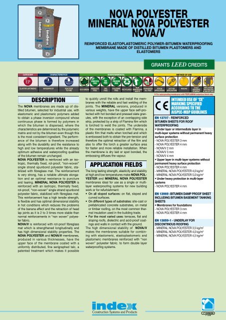 Now Polyester NOVA POLYESTER miNERAL NOVA POLYESTER ... - Index S.p.A.