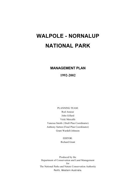 Walpole-Nornalup National Park - Department of Environment and ...