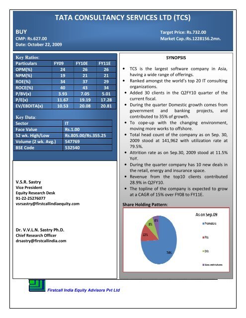 Tata Consultancy Services Ltd Tcs