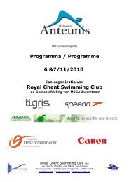 Programma / Programme 6 &7/11/2010 Royal Ghent Swimming Club