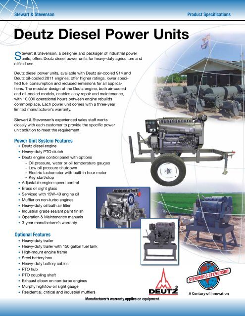 Deutz Diesel Power Units - Stewart & Stevenson