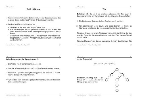 4. Textalgorithmen Arten von String-Matching-Problemen ...