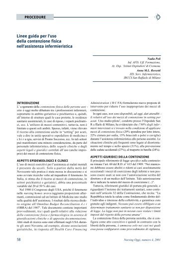Contenzione fisica nell'assistenza infermieristica