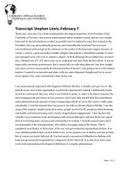 Download the transcript of Stephen Lewis - Conference