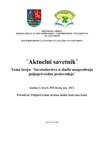 aktuelni savetnik broj 06/2013 - savetodavstvo - Vojvodina