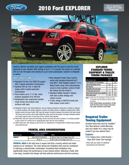 Ford 2010 Explorer Towing Guide