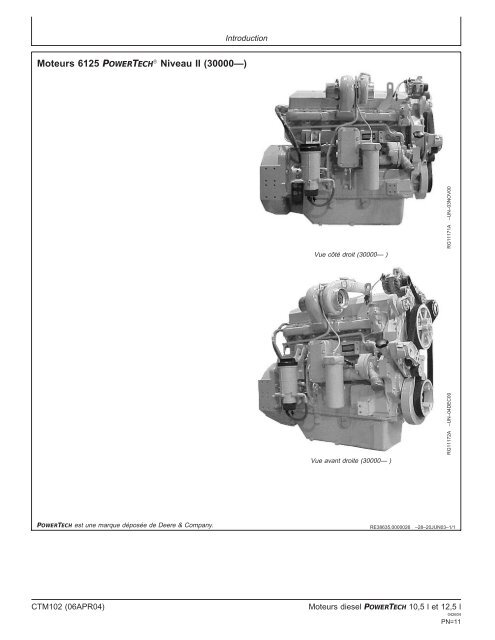 Moteurs diesel 10,5 l et 12,5 l Moteur de base