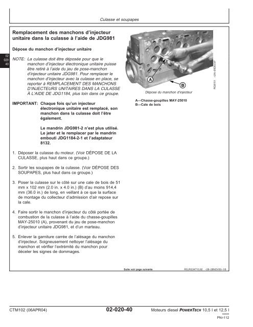 Moteurs diesel 10,5 l et 12,5 l Moteur de base