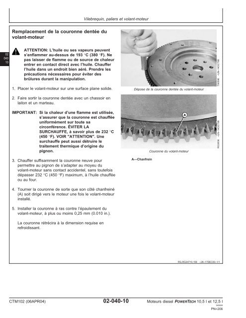 Moteurs diesel 10,5 l et 12,5 l Moteur de base