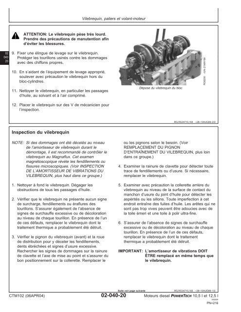 Moteurs diesel 10,5 l et 12,5 l Moteur de base