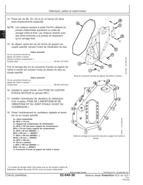 Moteurs diesel 10,5 l et 12,5 l Moteur de base