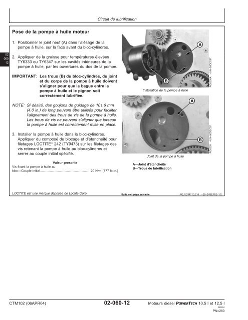 Moteurs diesel 10,5 l et 12,5 l Moteur de base