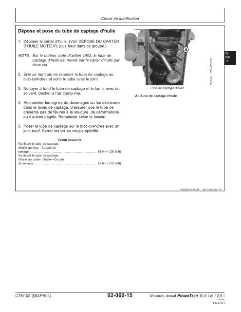 Moteurs diesel 10,5 l et 12,5 l Moteur de base