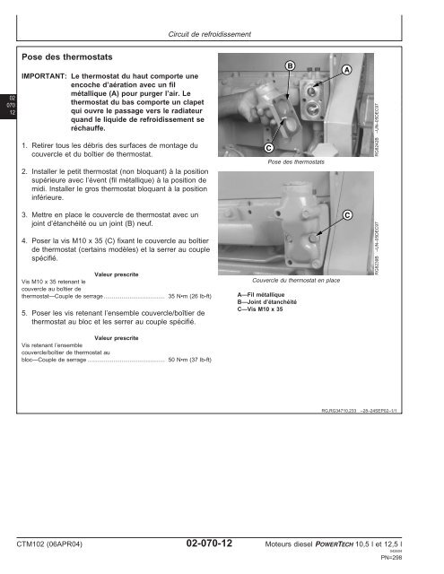 Moteurs diesel 10,5 l et 12,5 l Moteur de base