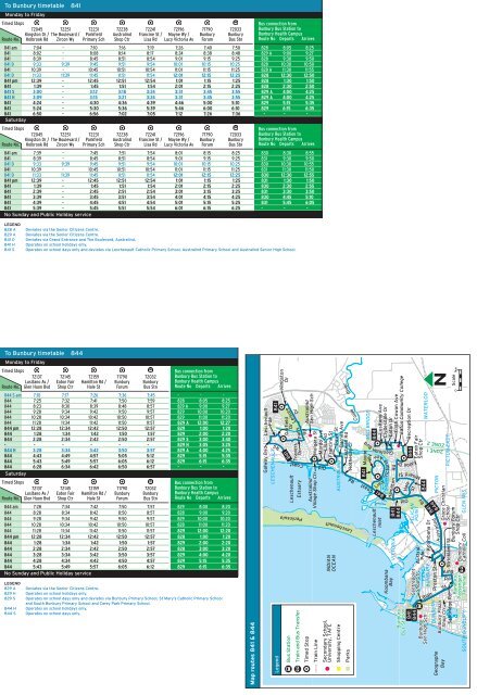 To Kingston timetable 841 To Eaton timetable 844 Bunbury ...