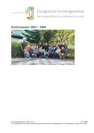 Bericht zum Konfirmandenjahrgang 2004 (PDF) - Evangelische ...