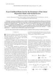 Exact Likelihood Ratio Test for the Parameters of the Linear ...