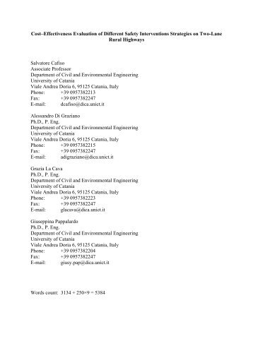 Cost-Effectiveness Evaluation of Different Safety Interventions ...