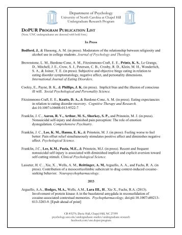 DoPur Publications - Department of Psychology