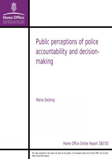 Public perceptions of police accountability and decision-making