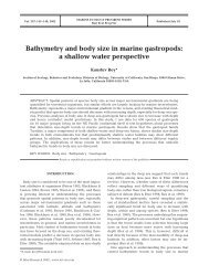 Bathymetry and body size in marine gastropods: a shallow water ...