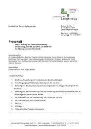 Gemeindevertretungssitzung 05. Juni 2012 - Langenegg