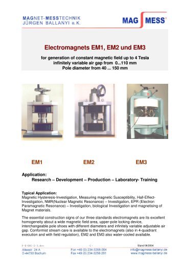 Electromagnets EM1, EM2 und EM3