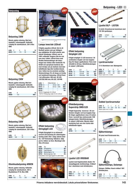 Belysning Â· LED | El - OxelÃ¶sunds BÃ¥t & Motor AB