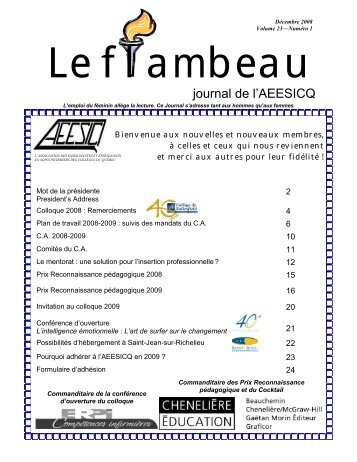 Le Flambeau Volume 23 NumÃ©ro 1 - aeesicq