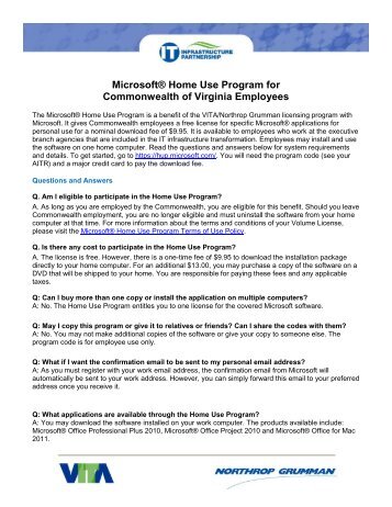 Microsoft® Home Use Program For Commonwealth Of Virginia