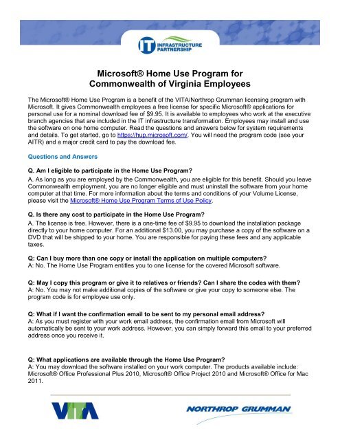 Microsoft® Home Use Program For Commonwealth Of Virginia