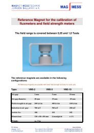 Reference Magnet for the calibration  of fluxmeters and field strength ...