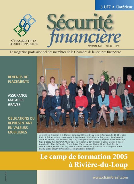 novembre 2005 - Vol. 30 - No 5 - Chambre de la sÃ©curitÃ© financiÃ¨re