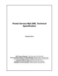 Postal Service Mail Technical Specification