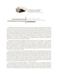 GOUVERNANCE DES ENTREPRISES PUBLIQUES - Dictionnaire ...