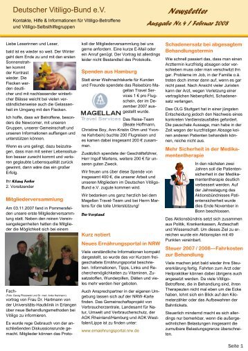 Winter 2008 - Newsletter 4 - Deutscher Vitiligo-Bund e.V.