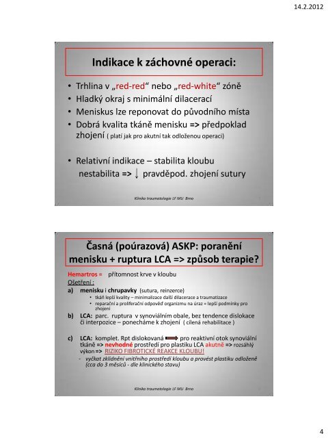 Výhody sutury menisku v akutní fázi po traumatu (PDF - 0,85 ... - SSTA