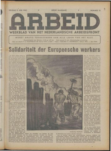 Arbeid (1943) nr.15 - Vakbeweging in de oorlog