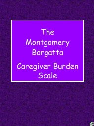 The Montgomery Borgatta Caregiver Burden Scale