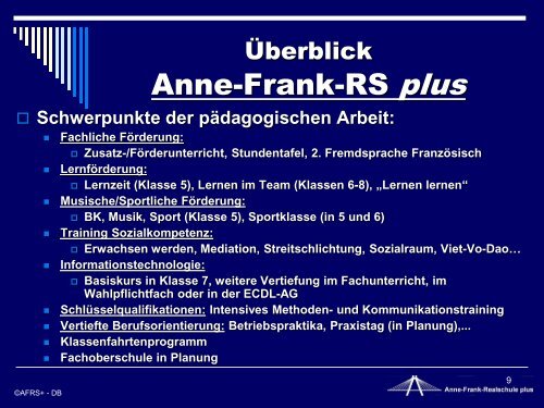 Tag der offenen TÃ¼r - Anne-Frank-Realschule plus