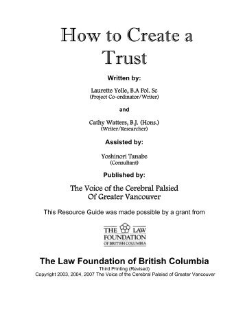 How to Create a Trust for People with Disabilities - The Voice of the ...
