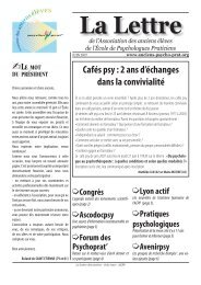 La Lettre Juin 2007.indd - Le site des anciens Ã©lÃ¨ves de Psychoprat