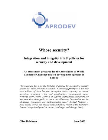 Whose Security? Integration and integrity in EU policies - aprodev