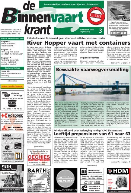 River Hopper vaart met containers - De Binnenvaartkrant