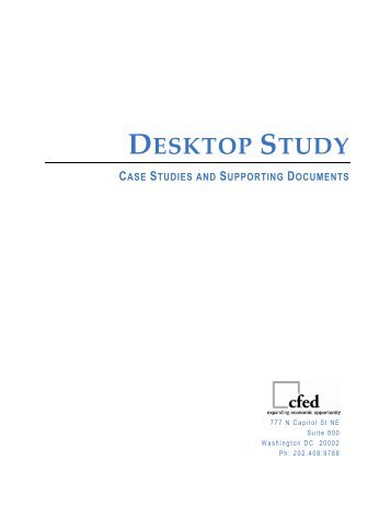 Desktop Study: Case Studies and Supporting Documents - CFED