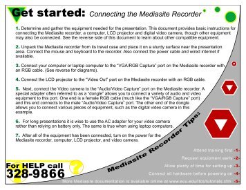 Get started: Connecting the Mediasite Recorder