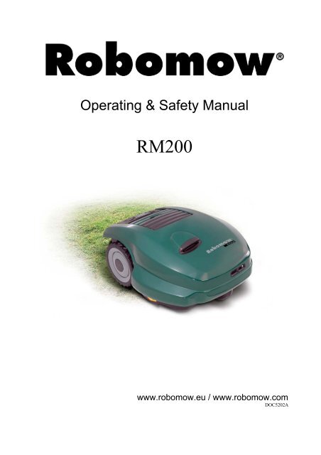 Safety Manual for the Robomow RM 200 (PDF - Connox