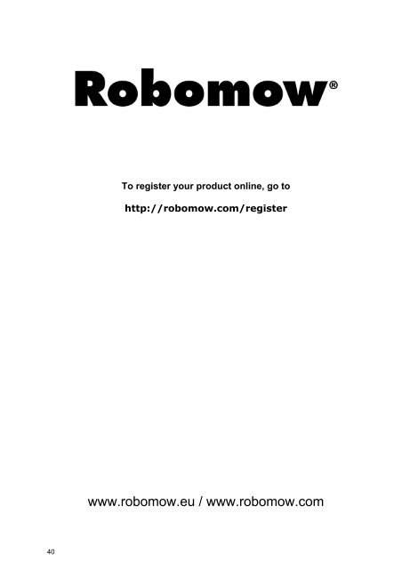 Safety Manual for the Robomow RM 200 (PDF - Connox